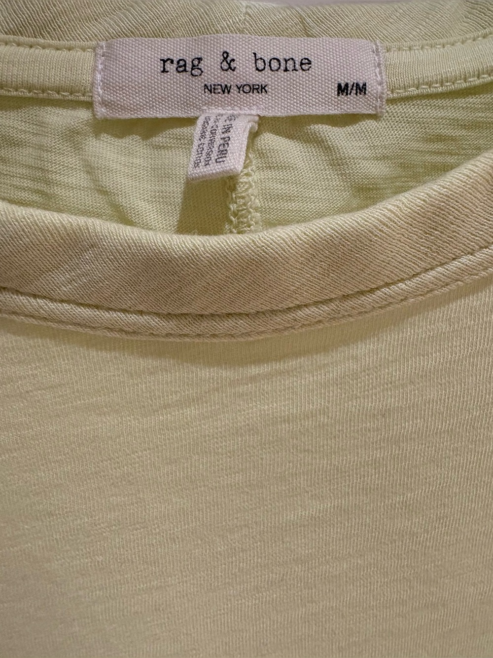 rag & bone Pale Yellow Crewneck Tee